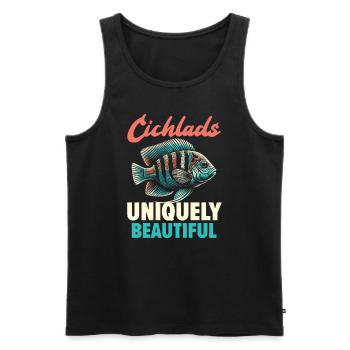 Buntbarsch-Fischliebhaber Süßwasser-Aquaristik - Männer Premium Bio Tank Top - Schwarz - Vorne - Michal (187cm)