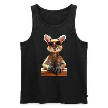 Kangourou Australie Marsupiaux sauvages Kangourous mignons - Débardeur bio Premium Homme - noir - Devant - AI Model Male 178 light (178cm)
