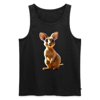Kangourou Australie Marsupiaux sauvages Kangourous mignons - Débardeur bio Premium Homme - noir - Devant - AI Model Male 178 light (178cm)
