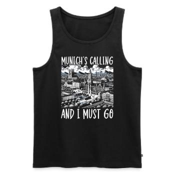Munich Germany Travel Vacation I Love Munich - Men's Premium Organic Tank Top - black - Front - AI Model Male 178 light (178cm)