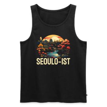 Séoul Corée du Sud Voyage à la campagne Vacances Coréen - Débardeur bio Premium Homme - noir - Devant - Michal (187cm)