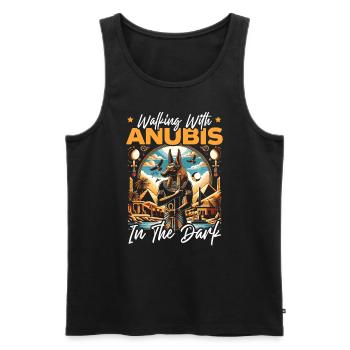 Anubis Egyptian Mythology Pyramid Ancient Egypt - Men's Premium Organic Tank Top - black - Front - AI Model Male 178 light (178cm)