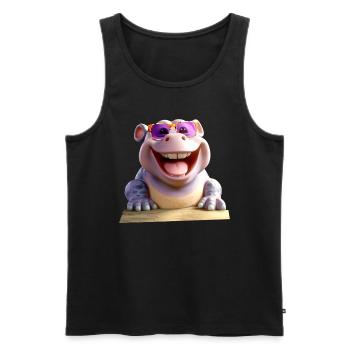 Hippopotamus Hippopotamus Hippopotamus Hippop - Men's Premium Organic Tank Top - black - Front - AI Model Male 178 light (178cm)