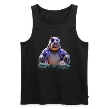 Hippopotamus Hippopotamus Hippopotamus Hippop - Men's Premium Organic Tank Top - black - Front - AI Model Male 178 light (178cm)