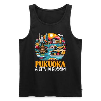 Fukuoka Japan Country Travel Vacation Japanese - Men's Premium Organic Tank Top - black - Front - Michal (187cm)