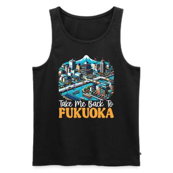 Fukuoka Japan Country Travel Vacation Japanese - Men's Premium Organic Tank Top - black - Front - Michal (187cm)