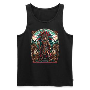 Aztekischer Krieger Mexikanische Azteken-Zivilisation - Männer Premium Bio Tank Top - Schwarz - Vorne - AI Model Male 178 light (178cm)