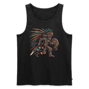Aztekischer Krieger Mexikanische Azteken-Zivilisation - Männer Premium Bio Tank Top - Schwarz - Vorne - AI Model Male 178 light (178cm)