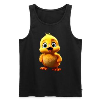Canard Mignon Bébé Canard Poussin Canetons Canetons - Débardeur bio Premium Homme - noir - Devant - AI Model Male 178 light (178cm)