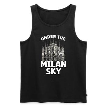 Milan Italie Voyage Vacances Italie Milan Skyline - Débardeur bio Premium Homme - noir - Devant - Michal (187cm)