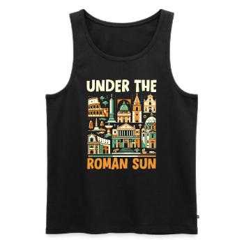 Rome Italie Voyage Italien Roma Italia J’aime Rome - Débardeur bio Premium Homme - noir - Devant - Michal (187cm)