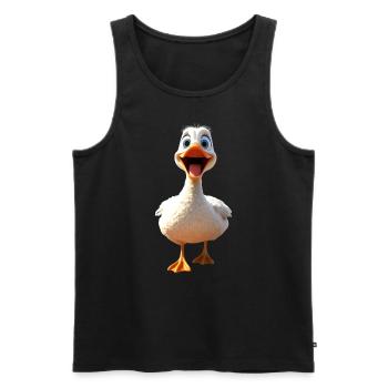 Gans Gänseküken Küken Süße Gans Ente Kleine Gänse - Männer Premium Bio Tank Top - Schwarz - Vorne - AI Model Male 178 light (178cm)