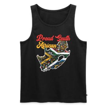 Fierté de l’Afrique du Sud Johannesburg Drapeau sud-africain - Débardeur bio Premium Homme - noir - Devant - Michal (187cm)