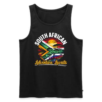 Fierté de l’Afrique du Sud Johannesburg Drapeau sud-africain - Débardeur bio Premium Homme - noir - Devant - Michal (187cm)