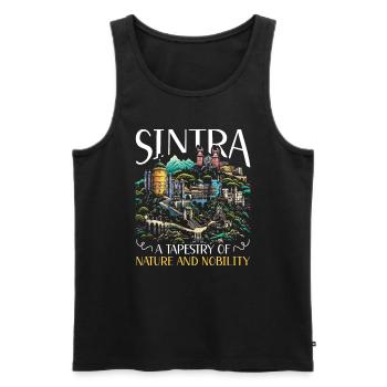 Sintra Portugal Voyage Vacances Pays Portugais - Débardeur bio Premium Homme - noir - Devant - AI Model Male 178 light (178cm)