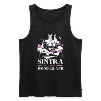 Sintra Portugal Voyage Vacances Pays Portugais - Débardeur bio Premium Homme - noir - Devant - Michal (187cm)