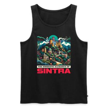 Sintra Portugal Voyage Vacances Pays Portugais - Débardeur bio Premium Homme - noir - Devant - Michal (187cm)