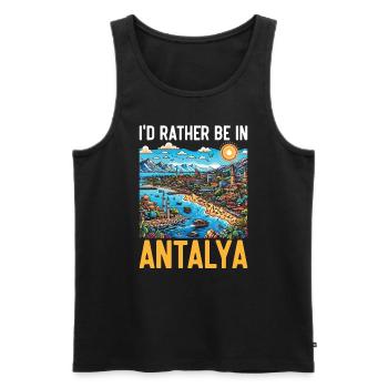 Antalya Turquie Voyage Vacances J’aime la Turquie - Débardeur bio Premium Homme - noir - Devant - AI Model Male 178 light (178cm)