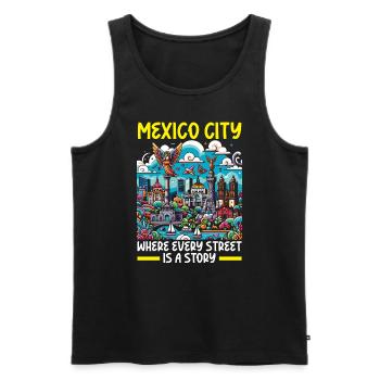 Mexico City Mexique Vacances Mexique Voyage Mexicain - Débardeur bio Premium Homme - noir - Devant - Michal (187cm)