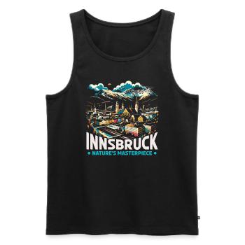 Innsbruck Autriche Voyage Vacances Autrichien - Débardeur bio Premium Homme - noir - Devant - Michal (187cm)