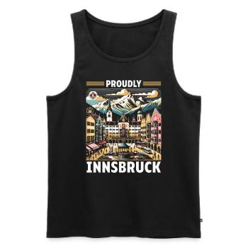 Innsbruck Autriche Voyage Vacances Autrichien - Débardeur bio Premium Homme - noir - Devant - Michal (187cm)