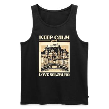 Salzburg Österreich Reisen Urlaubsland Österreich - Männer Premium Bio Tank Top - Schwarz - Vorne - Michal (187cm)