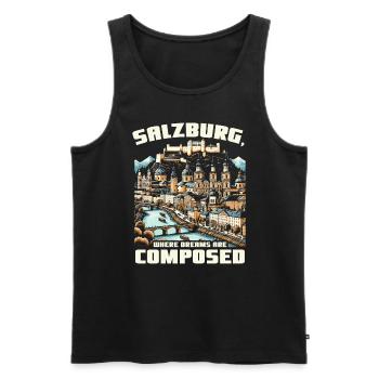 Salzburg Österreich Reisen Urlaubsland Österreich - Männer Premium Bio Tank Top - Schwarz - Vorne - Michal (187cm)