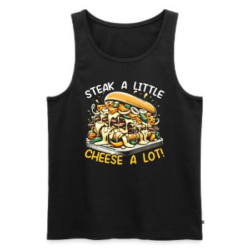 Käsesteak Food Lover American Sandwhich Feinschmecker - Männer Premium Bio Tank Top - Schwarz - Vorne - Michal (187cm)