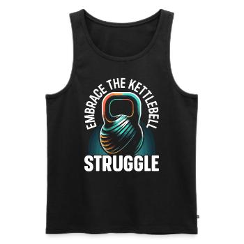 Kettlebell Workout Fitness Journey Bodybuilder - Männer Premium Bio Tank Top - Schwarz - Vorne - Michal (187cm)