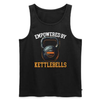 Kettlebell Workout Fitness Journey Bodybuilder - Männer Premium Bio Tank Top - Schwarz - Vorne - Michal (187cm)