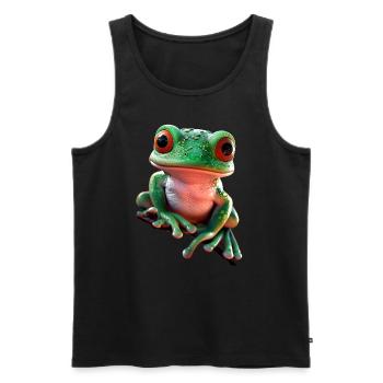Grenouille Crapaud Grenouille Bébé Grenouilles Grenouille Mignonne - Débardeur bio Premium Homme - noir - Devant - AI Model Male 178 light (178cm)