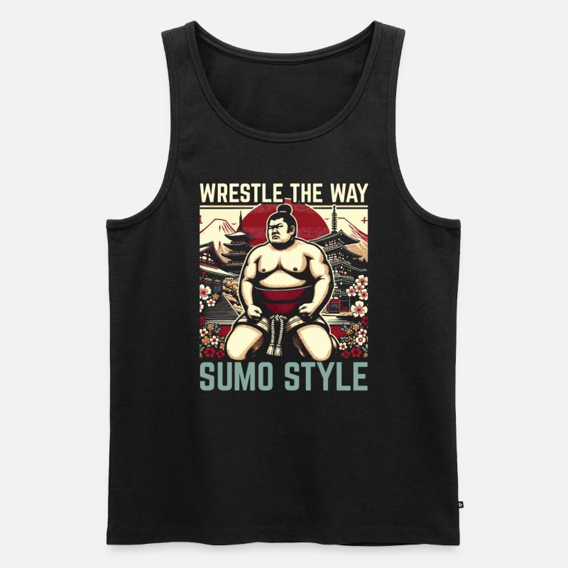 Sumo-Ringer Japanisches Ringen Sumo-Ringen - Männer Premium Bio Tank Top - Schwarz