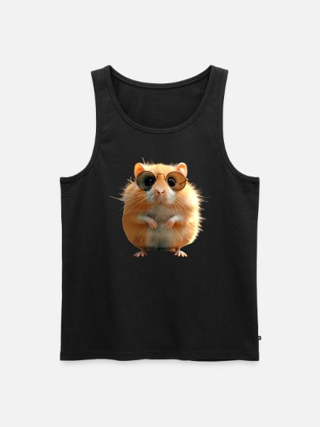 Hamster mit Sonnenbrille Goldhamster Süße Hamster - Männer Premium Bio Tank Top - Schwarz