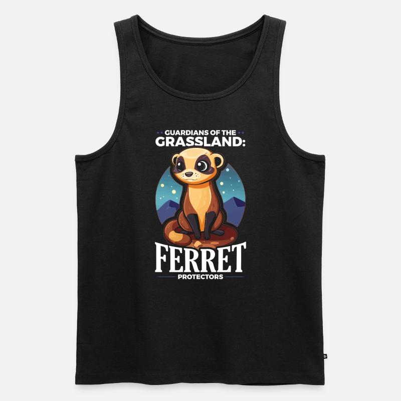 Gefährdete Spezies Schwarzfußfrettchen - Männer Premium Bio Tank Top - Schwarz