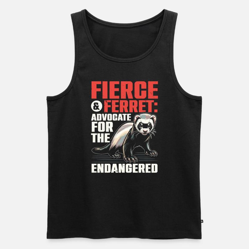 Gefährdete Spezies Schwarzfußfrettchen - Männer Premium Bio Tank Top - Schwarz