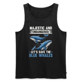 Endangered Species Blue Whale Animal Rights - Men's Premium Organic Tank Top - black - Front - AI Model Male 178 light (178cm)