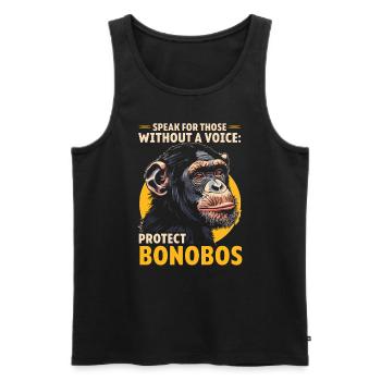 Endangered Species Bonobo Animal Rights Activist - Men's Premium Organic Tank Top - black - Front - Michal (187cm)