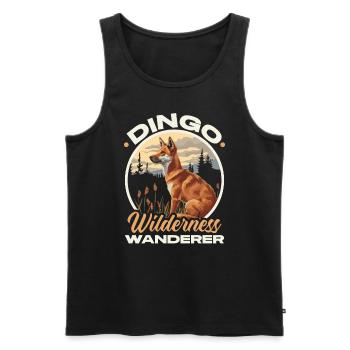 Dingo-Hund Westaustralien Australischer Dingo-Liebhaber - Männer Premium Bio Tank Top - Schwarz - Vorne - AI Model Male 178 light (178cm)