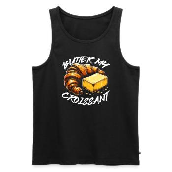 Croissant France Food Foodie French Breakfast - Men's Premium Organic Tank Top - black - Front - Michal (187cm)