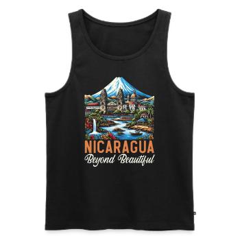 J’aime le Nicaragua Drapeau nicaraguayen Fierté nicaraguayenne - Débardeur bio Premium Homme - noir - Devant - Michal (187cm)