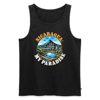 J’aime le Nicaragua Drapeau nicaraguayen Fierté nicaraguayenne - Débardeur bio Premium Homme - noir - Devant - Michal (187cm)