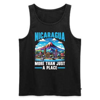 J’aime le Nicaragua Drapeau nicaraguayen Fierté nicaraguayenne - Débardeur bio Premium Homme - noir - Devant - Michal (187cm)