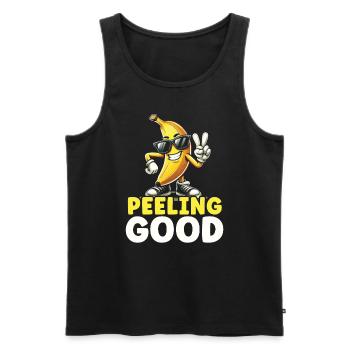 Bananenliebhaber Bananenfresser Essen Tropische Früchte - Männer Premium Bio Tank Top - Schwarz - Vorne - Michal (187cm)