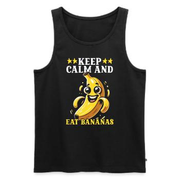 Bananenliebhaber Bananenfresser Essen Tropische Früchte - Männer Premium Bio Tank Top - Schwarz - Vorne - Michal (187cm)