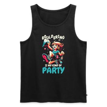 Bouldering Girl Boulderer Rock Climbing Wall - Men's Premium Organic Tank Top - black - Front - AI Model Male 178 light (178cm)