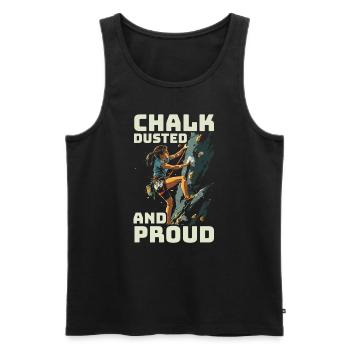 Bouldering Girl Boulderer Rock Climbing Wall - Men's Premium Organic Tank Top - black - Front - AI Model Male 178 light (178cm)