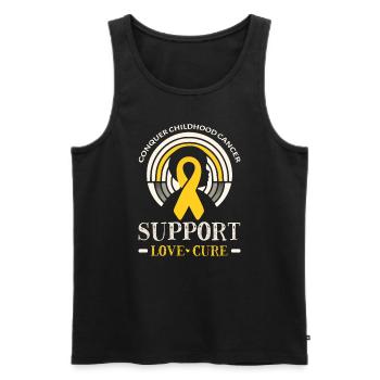 Bewusstsein für Krebs im Kindesalter Chemotherapie Kampf gegen Krebs - Männer Premium Bio Tank Top - Schwarz - Vorne - Michal (187cm)