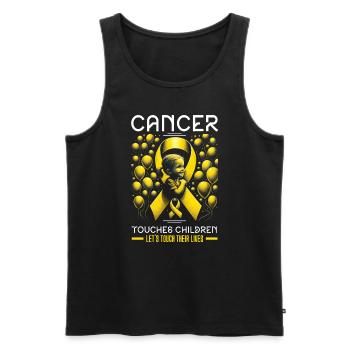 Aufklärung über Krebs im Kindesalter, Chemo, Krebs bekämpfen - Männer Premium Bio Tank Top - Schwarz - Vorne - Michal (187cm)
