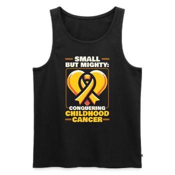 Aufklärung über Krebs im Kindesalter, Chemo, Krebs bekämpfen - Männer Premium Bio Tank Top - Schwarz - Vorne - Michal (187cm)
