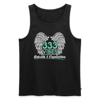 Angel Number Spiritual Guidance Numerology - Men's Premium Organic Tank Top - black - Front - AI Model Male 178 light (178cm)